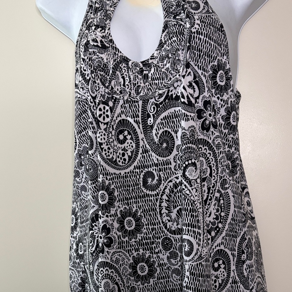 Black and White Paisley Halter Top